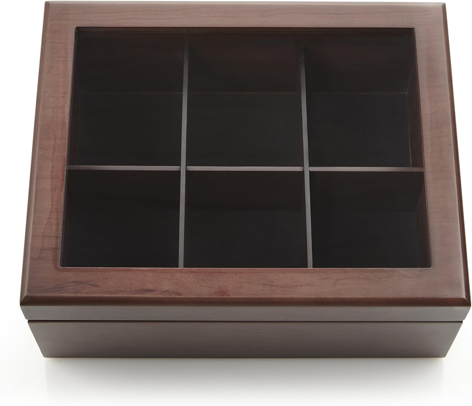 Apace Living Tea Boxes (Dark Walnut) - 8 Compartments Tea Box + 6 Compartments Tea Box