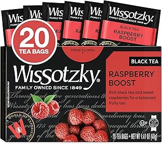 Wissotzky Raspberry Boost Black Tea, 20 Tea Bags | Bold Berry Tea | Antioxidant Rich | Fruity Black Tea Bags