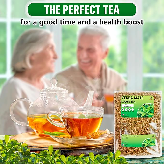 Yerba Mate Tea - Green Cut & Sifted - Unsmoked Energy Boost - 1 lb Loose Tea - Packed with Nutrients - Your Perfect Coffee Replacement