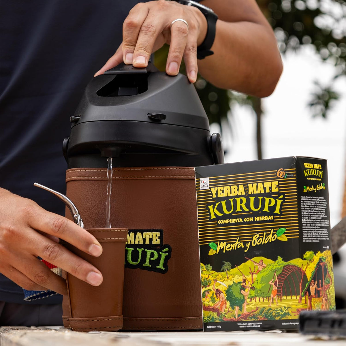 Kurupi Yerba Mate with Mint &amp; Boldo 500 g (1.1 lb) | Paraguayan Herbal Loose Leaf Blend | Refreshing Natural Mate Tea with Mint &amp; Boldo Leaves | Gluten Free