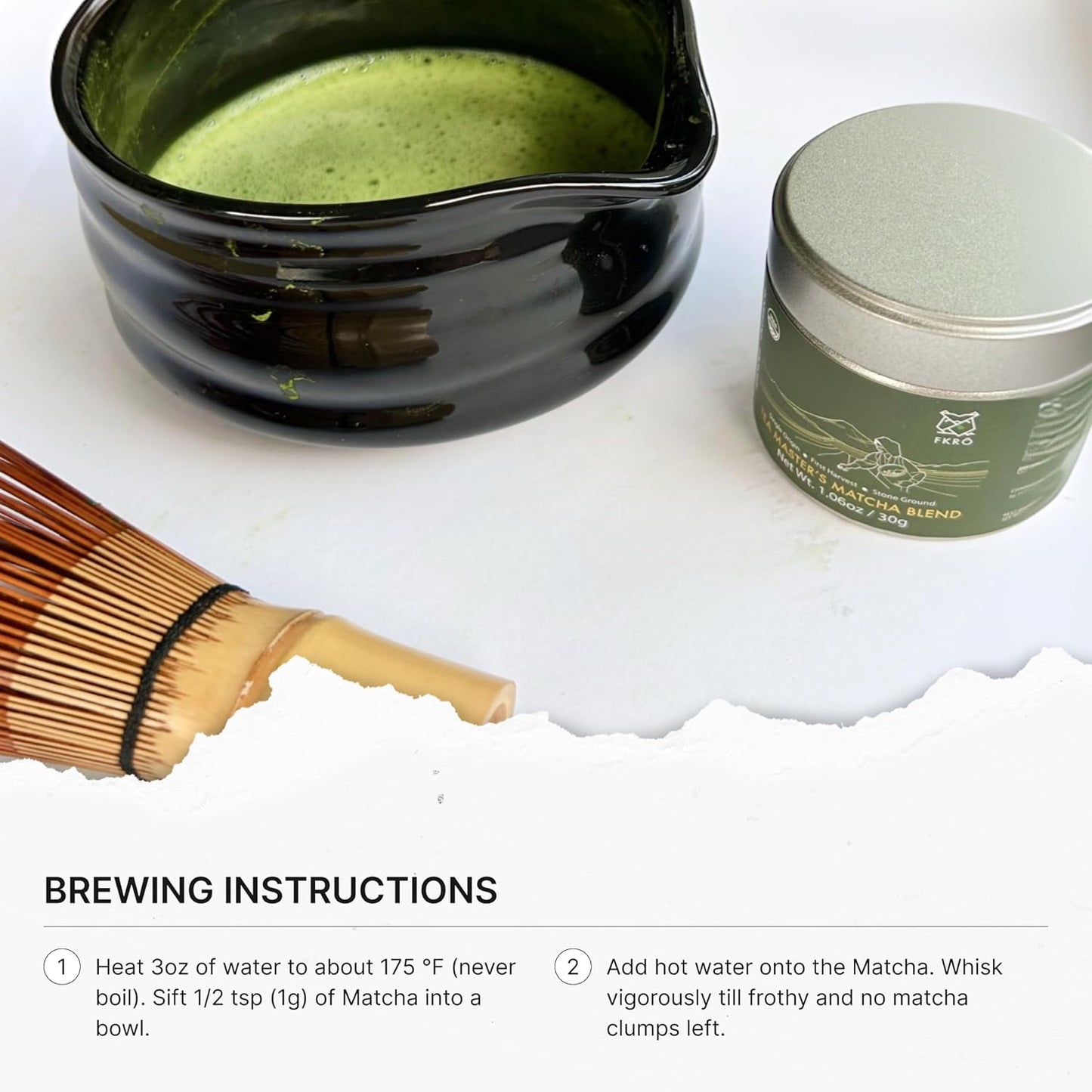 FKRO Tea Master's Organic Ceremonial Grade Matcha Green Tea Powder | Artisan Selected 1st Harvest | Stone-Ground, Air-Flown Monthly from Japan | 30g Tin