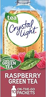Crystal Light Raspberry Green Tea Naturally Flavored Powdered Drink Mix, 10 ct On-the-Go-Packets