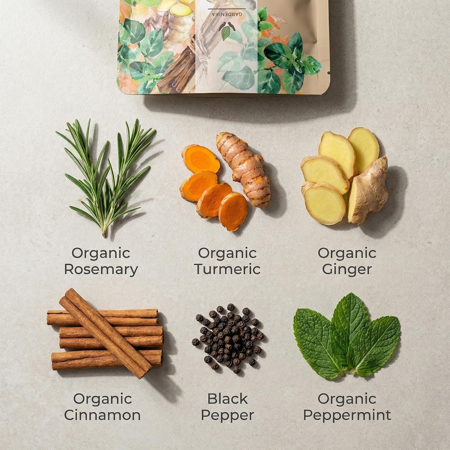 Gardenika Organic Flamma-tea Loose Leaf Tea | Premium Turmeric Ginger Blend with Cinnamon, Peppermint &amp; Black Pepper | 100% Natural, Caffeine Free Herbal Wellness Tea | 4oz (113g)