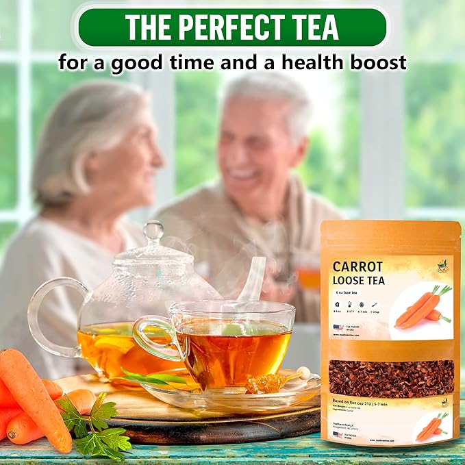 TeaDreamTea - Carrot Tea Loose Leaf Bulk - Caffeine-Free - Vitamins Rich - Boost Immune System - Raw from USA - Hot and Iced Tea - 6 ounce / 170 g
