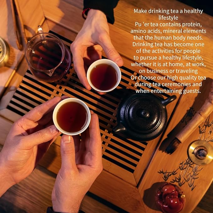 XIXICHA Pu-erh Tea Loose Leaf 250g/8.81oz Ripe Puerh Chinese Tea Yunnan Ancient Tree Puer Loose Leaf Black Tea 普洱茶 熟茶 宫廷普洱茶 云南勐海普洱茶