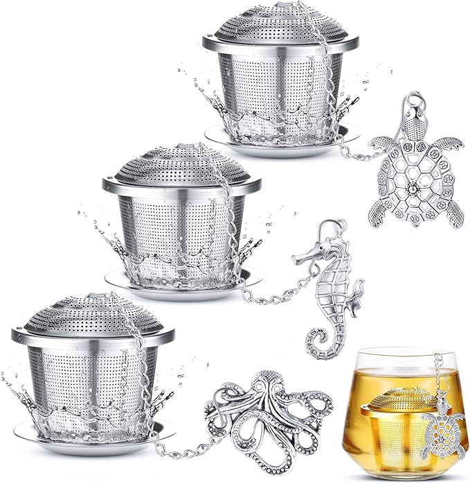 Tea Infusers for Loose Tea 3 Sets Loose Leaf Tea Steeper Tea Strainer Stainless Steel Tea Ball for Loose Tea Holder Tea Mesh Strainer Tea Filters