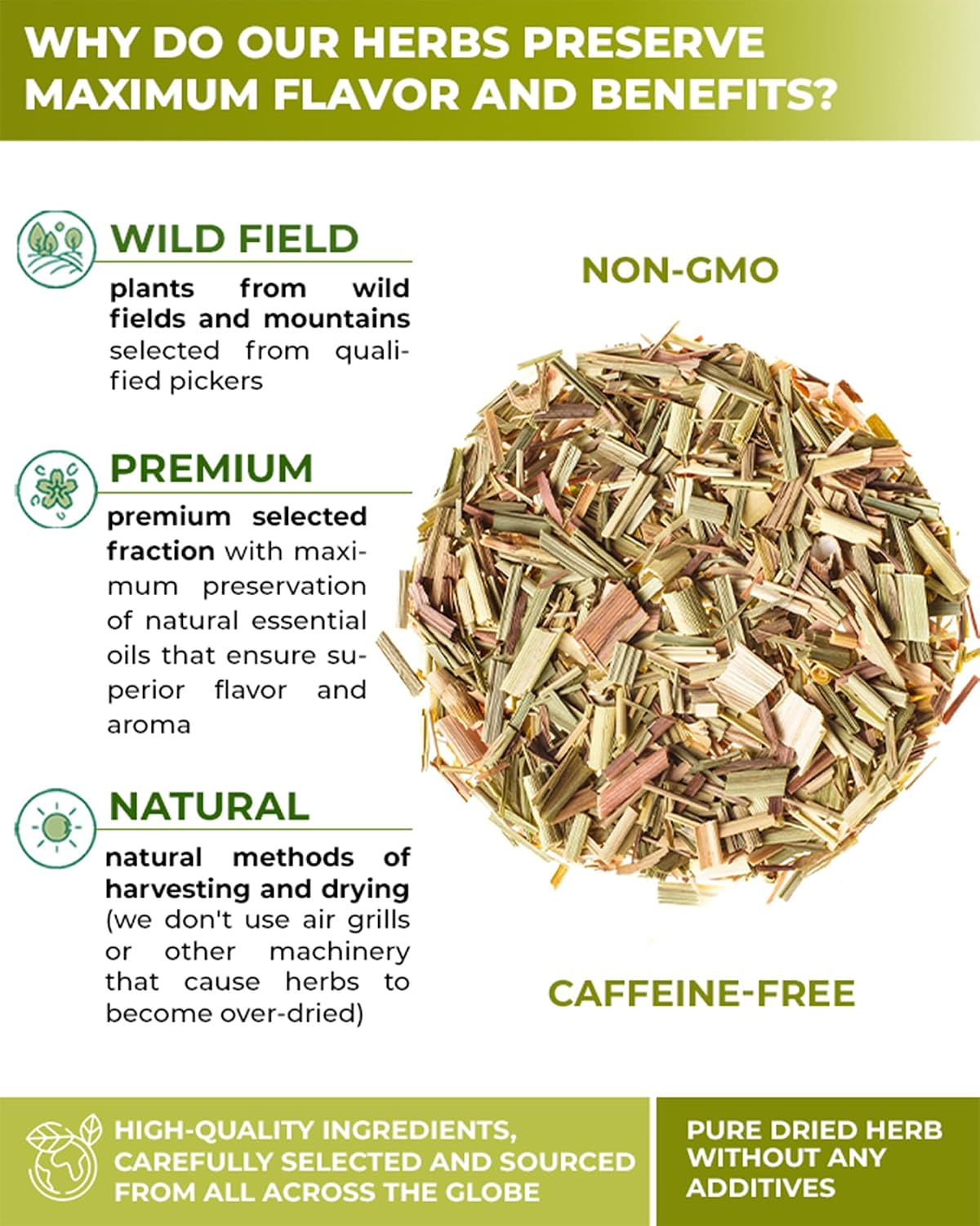 100 Bags Dried Lemongrass Tea Lemon Grass Leaf Herbal Tea Zacate De Limon (Cymbopogon) - 100 Count 1.5g Bags Lemongrass Chai Herb Limoncillo (Hierba Limon)
