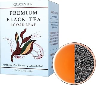 Quazentea Premium Black Tea Loose Leaf 3.5oz (100g) – 100% Natural, Fruity Aroma, Smooth, Tasty & Slightly Sweet – Vietnamese High Mountain Darjeeling-Style Tea