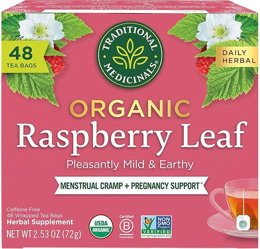 Traditional Medicinals Organic Raspberry Leaf Herbal Tea - 48 Tea Bags