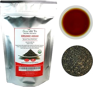 Greenhilltea, Organic Assam (TGFOP) Black teaWith Tippy and Flowery premium loose leaves tea packed in resealable zip lock foil bag 4 OZ
