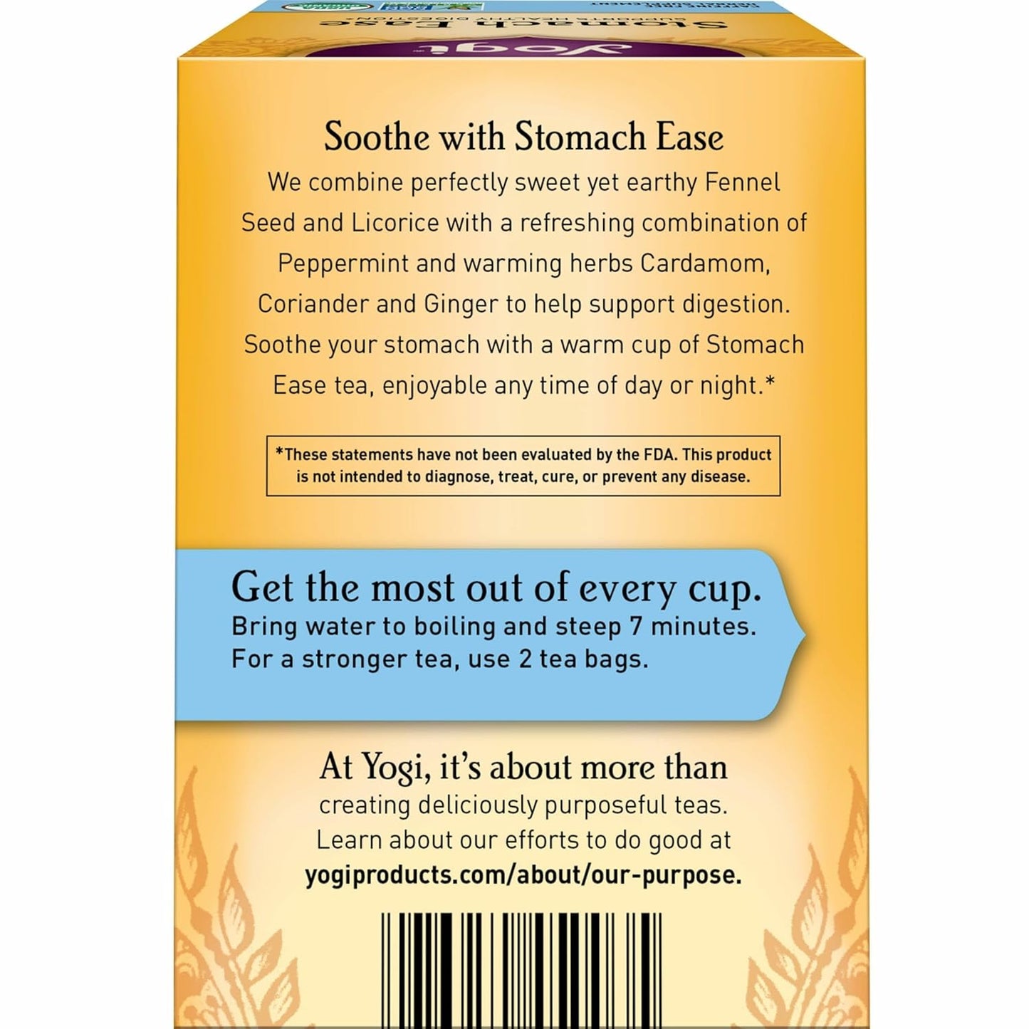 Yogi Tea Stomach Ease - 16 Bags per Pack (4 Packs) - Digestive Tea to Help Soothe & Calm the Stomach - Includes Licorice, Fennel, Ginger, Peppermint & More