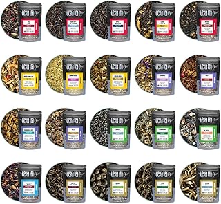 Tiesta Tea - Classic Teas Sampler Dry Flight Set, Loose Leaf, High to No Caffeine, Makes Hot & Iced, Assorted Tea Sets with Herbal, Black, Green, and Fruit Blends, 20 Resealable Sample Pouches