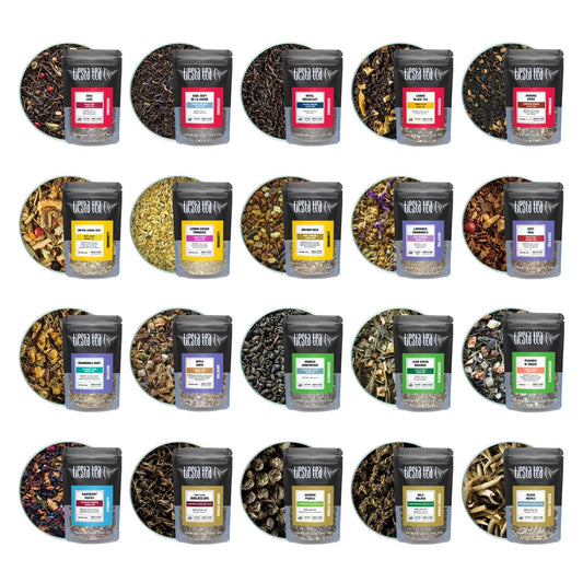 Tiesta Tea - Classic Teas Sampler Dry Flight Set, Loose Leaf, High to No Caffeine, Makes Hot & Iced, Assorted Tea Sets with Herbal, Black, Green