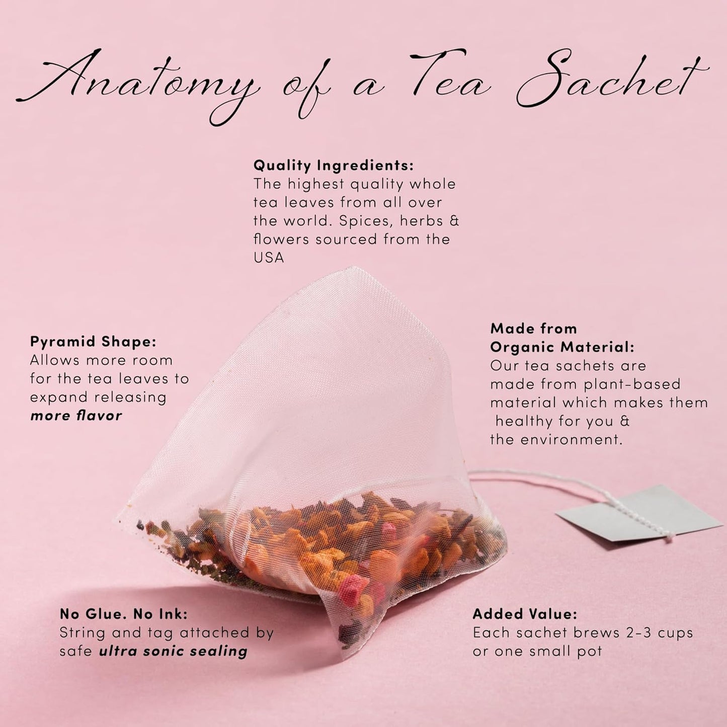 Cotton Candy Tea by La Tea Dah, Lightly Caffeinated Oolong Tea Flavored with Hibiscus, Raspberry, Cranberry, & Apple, Fragrant, Fruity Hibiscus Tea Bags, Dessert Tea (12 Sachets)