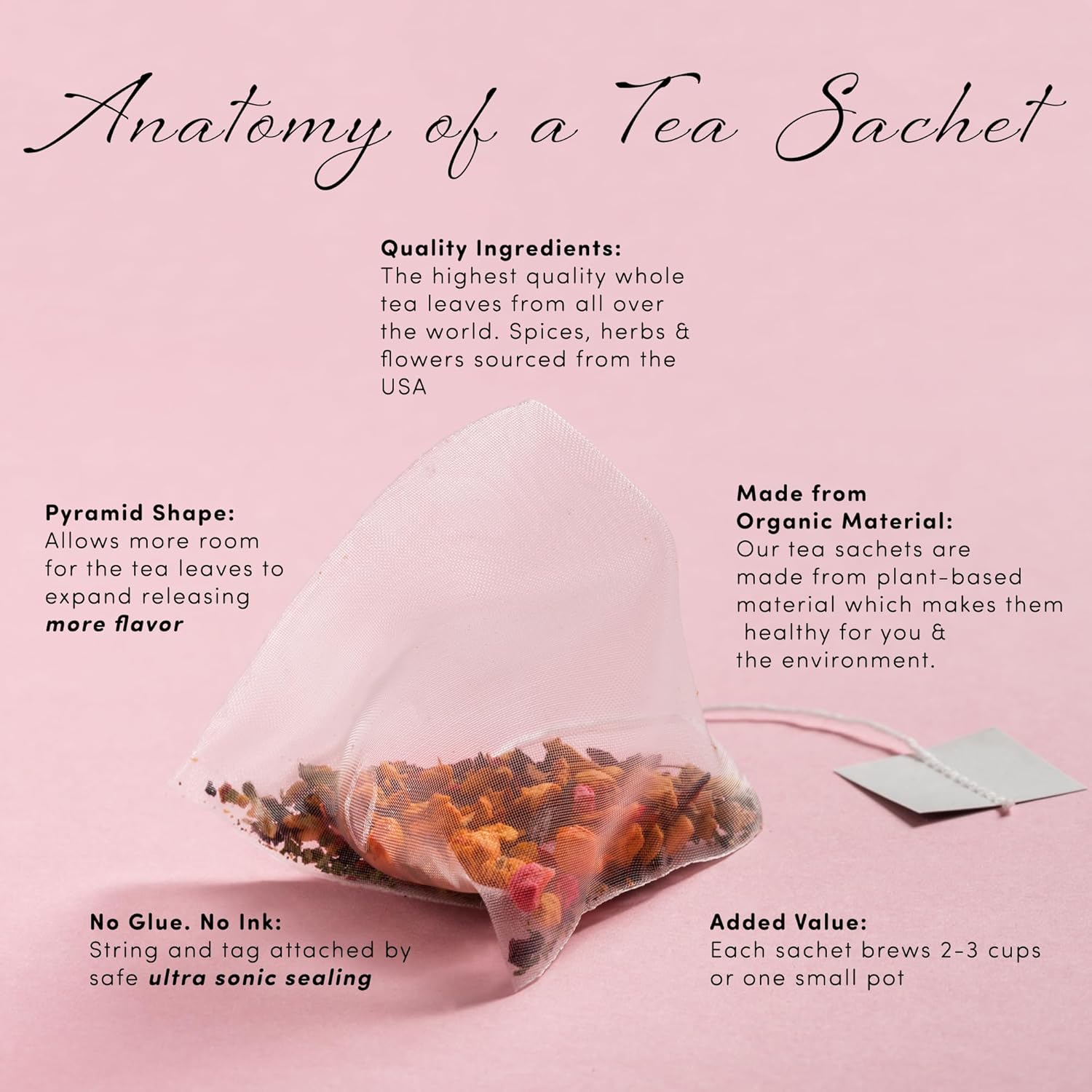 Cotton Candy Tea by La Tea Dah, Lightly Caffeinated Oolong Tea Flavored with Hibiscus, Raspberry, Cranberry, & Apple, Fragrant, Fruity Hibiscus Tea Bags, Dessert Tea (12 Sachets)