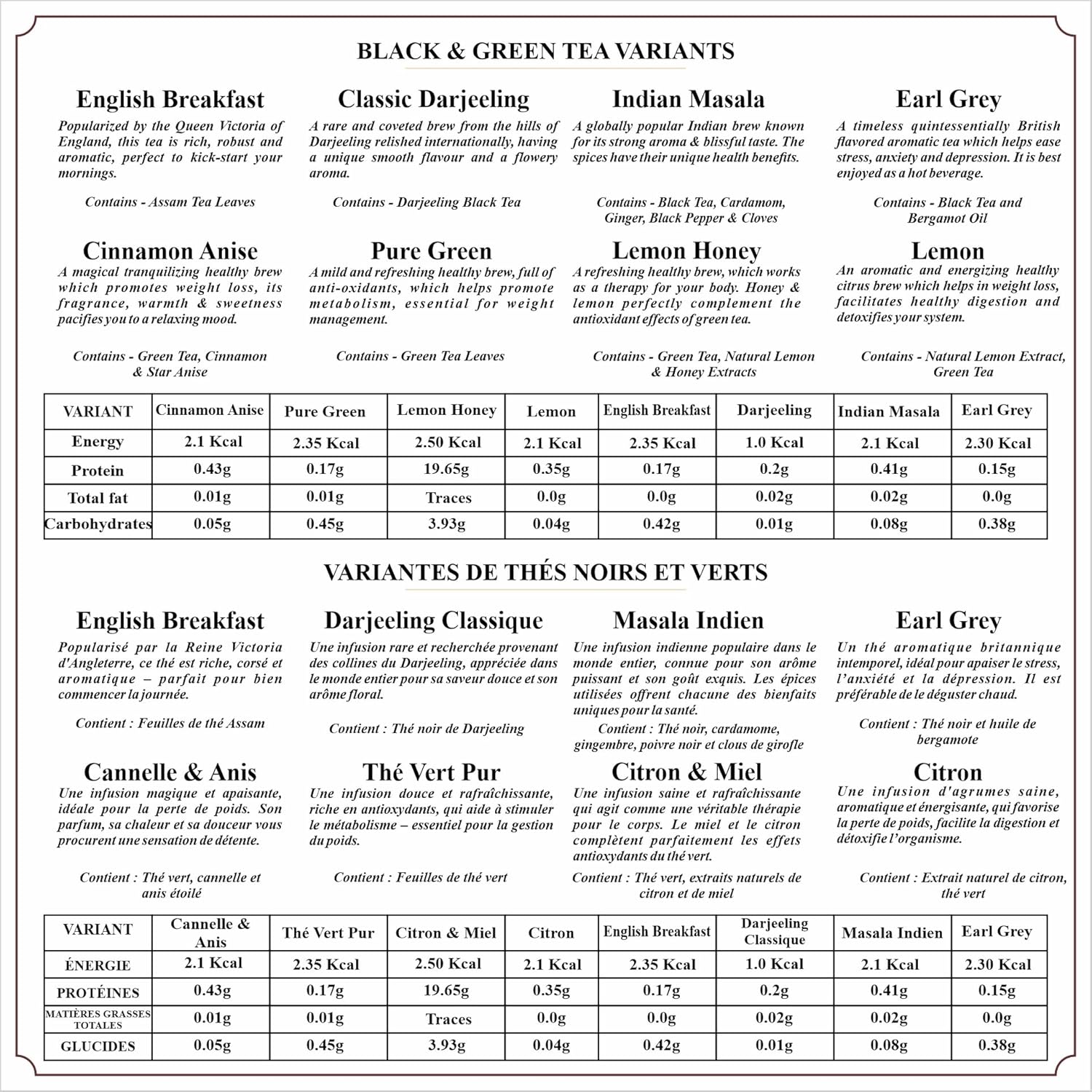 Octavius Tea Sampler Pack | 8 Assorted Black & Green Teas | 48 Teabags | Tea Sampler Variety Pack | Pack of 1