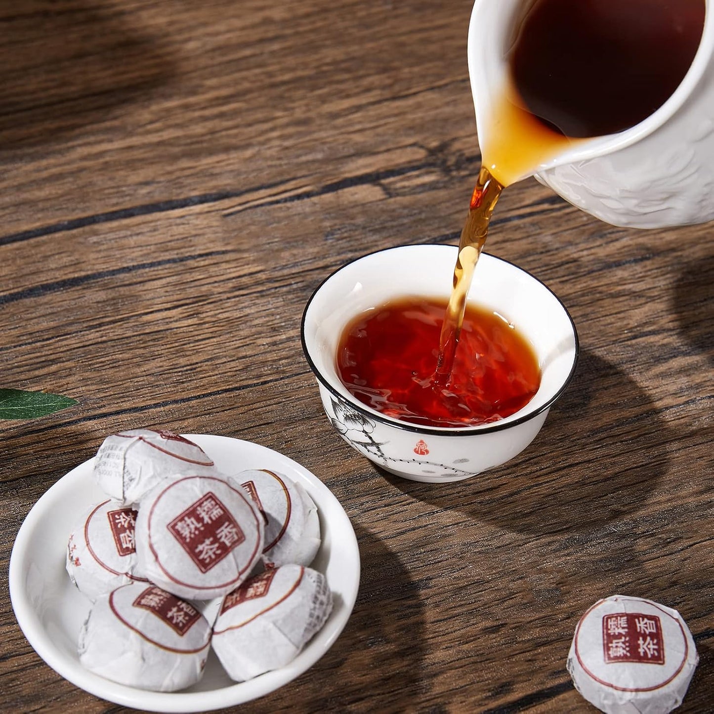 HUAYING Pu-erh Tea, Ripe Puerh Mini Tea Cake with Glutinous Rice Fragrant, Loose Leaf Tea (8.47 Ounce/240g)