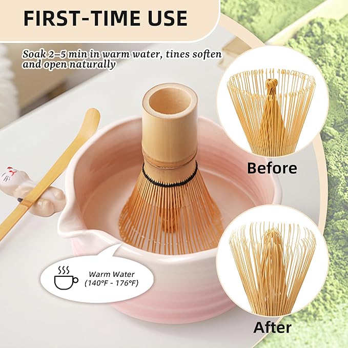 2-Pack Handcrafted Matcha Whisk, Bamboo Whisk for Matcha Tea, Natural Bamboo Chasen, 100-Prong Chasen, Macha Whisks Brush Match Accessories Wisk Mixer Whisker for Making Ceremonial Macha Tea