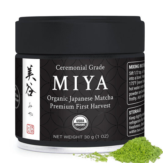 Miya Matcha 30g - Organic Premium Ceremonial Japanese Matcha Green Tea Powder - First Harvest - Zero Sugar - USDA and KOAA Certified