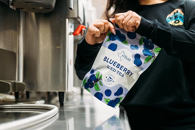 HTeaO Blueberry Green Iced Tea Bags – Makes 4 Gallons in 5 Minutes – Large Loaded Tea Sachets for Parties, Family Gatherings, & Groups – Texas-Style Ice Tea Packets for Quick Brew (8-Count)