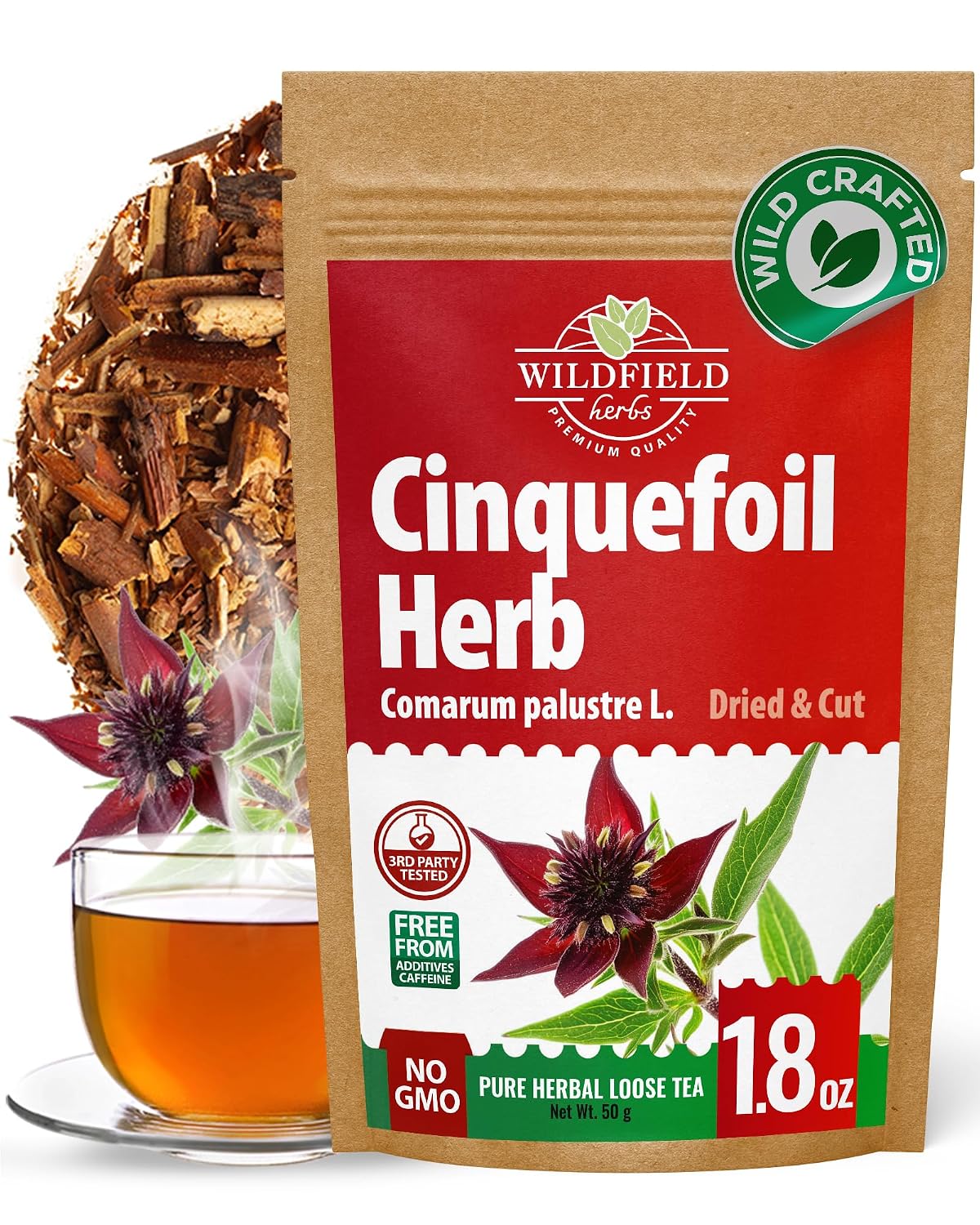 1.8 oz Cinquefoil Herb Dried Five Finger Grass Herb Potentilla Palustris Tea (Comarum Palustre L.) - 50g Sabelnik Herbal Tea