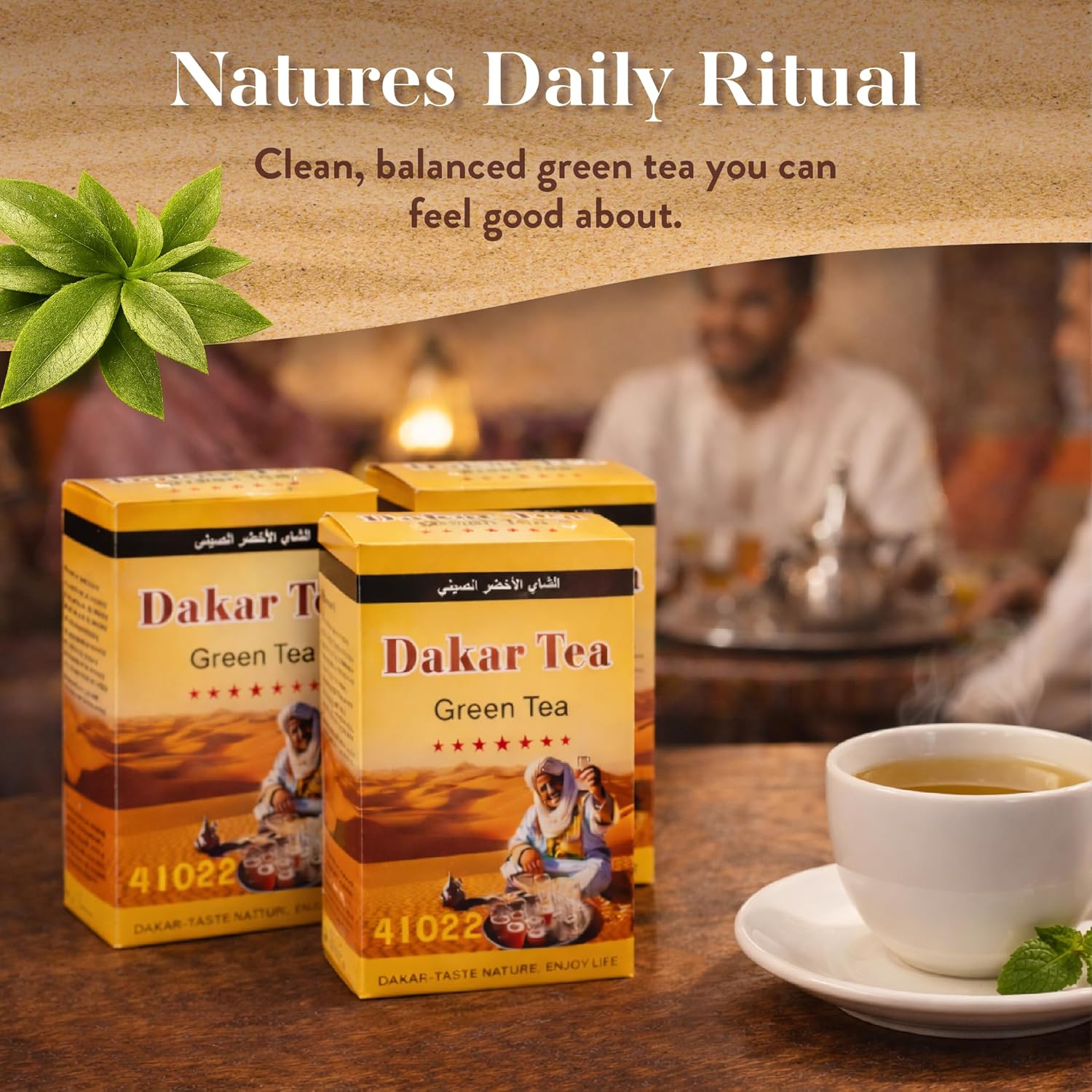 Dakar Tea Organic Green Tea Loose Leaf – 250g Loose Leaf Tea | Loose Green Tea | Organic Loose Leaf Green Tea | Hot or Iced