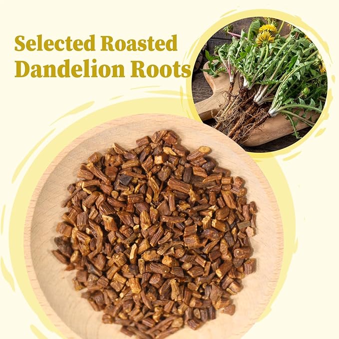 FullChea - Dandelion Root Tea Bags, 40 Teabags, 2.5g/bag - Premium Roasted Dandelion Root - Non-GMO - Caffeine-free - Detox Herbal Tea
