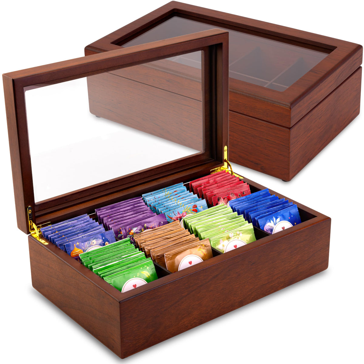 Apace Living Tea Box - Luxury Wooden Tea Bag Organizer from The Apace Premier Collection