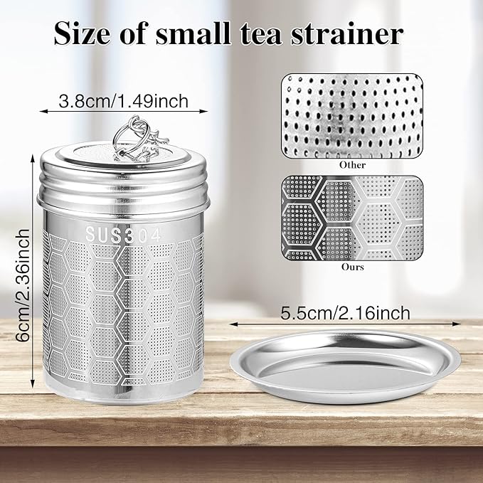 2 Pack Tea Infuser, Tea Strainers for Loose Tea Mesh Stainless Tea Strainer Loose Leaf Tea Steeper Tea Diffuser with Tea Basket and Lid for Black Tea
