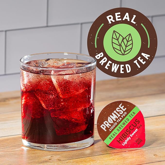 Promise Tea by Java House - Cold-Brewed Tea Concentrate Pods - Ethically Sourced - Hibiscus Lightly Sweet Tea - Pack of 12