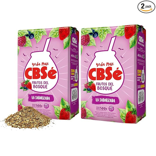 CBSé Yerba Mate Forest Fruit Blend – 2 Pack (500 g Each), Berry-Flavored Loose Leaf Yerba Mate Tea.