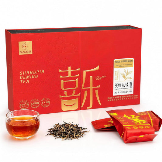 Mistravine Yingde Black Tea Gift Set, Artisan Chinese Loose Leaf,24 Packets | Handcrafted Premium Chinese Tea Gift Sets for Tea Lovers, Smooth Cocoa Notes, Nitrogen Sealed Individual Foil Packets