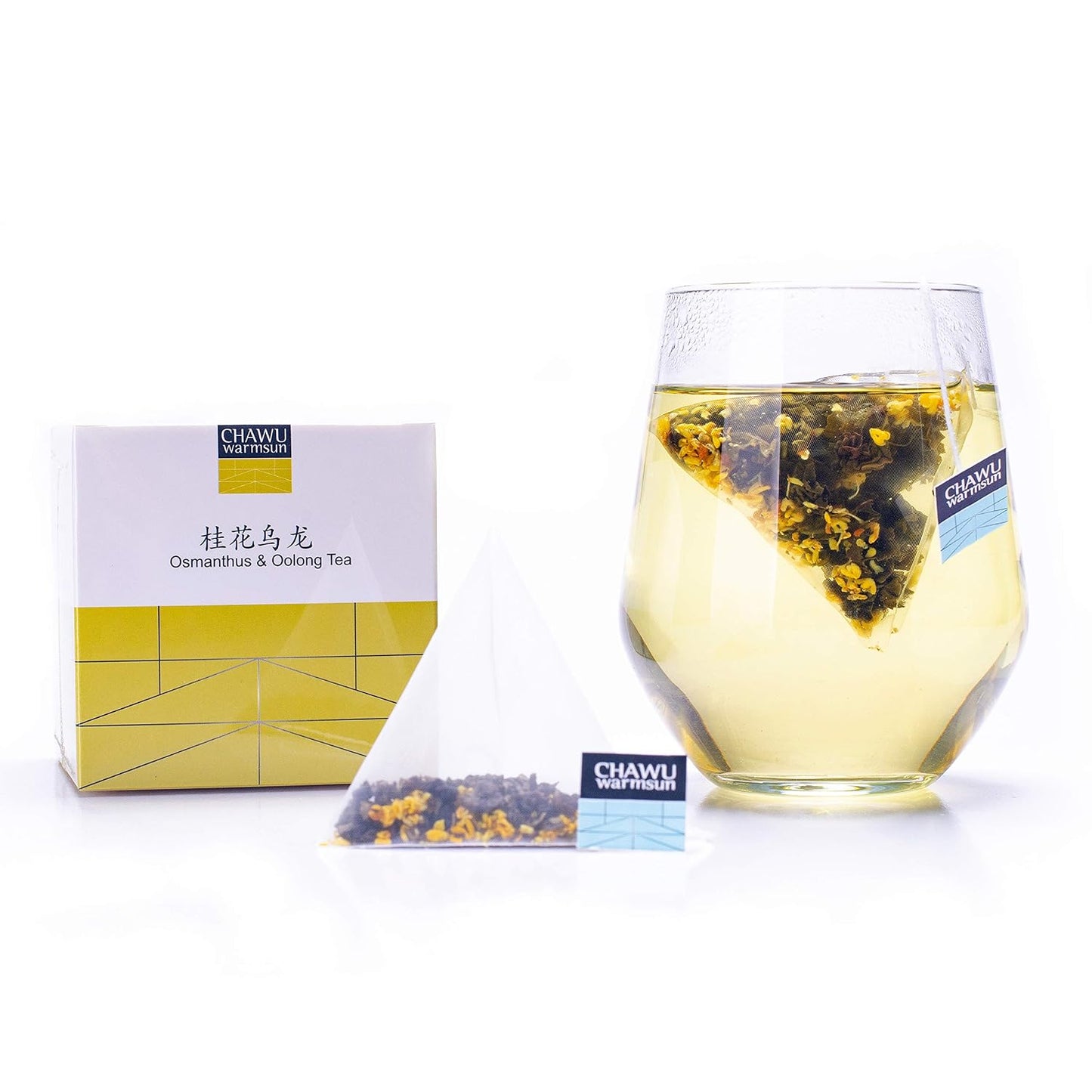 ChaWuWarmSun Osmanthus Oolong Tea Bags, 16 Count, 8 Bags/Box Pack of 2 | Light Roasting TieGuanYin With Natural Osmanthus. Mellow Smooth Taste Without Bitterness. Chinese Oolong Infusion.