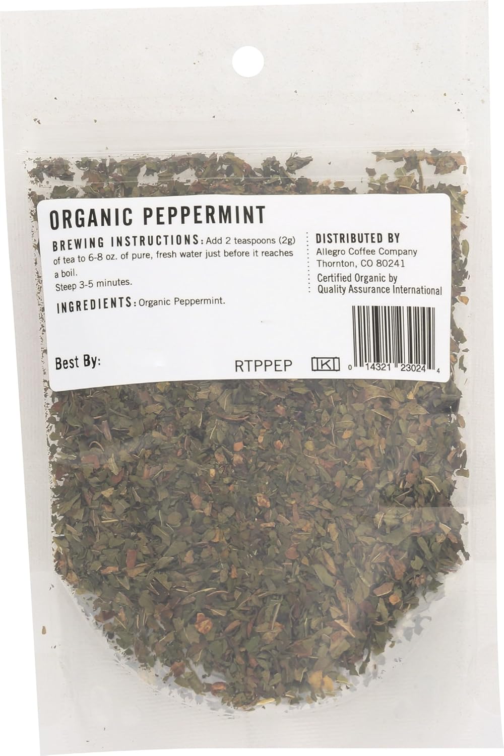 Allegro Coffee Organic Peppermint, Loose Leaf Tea, 0.5 oz