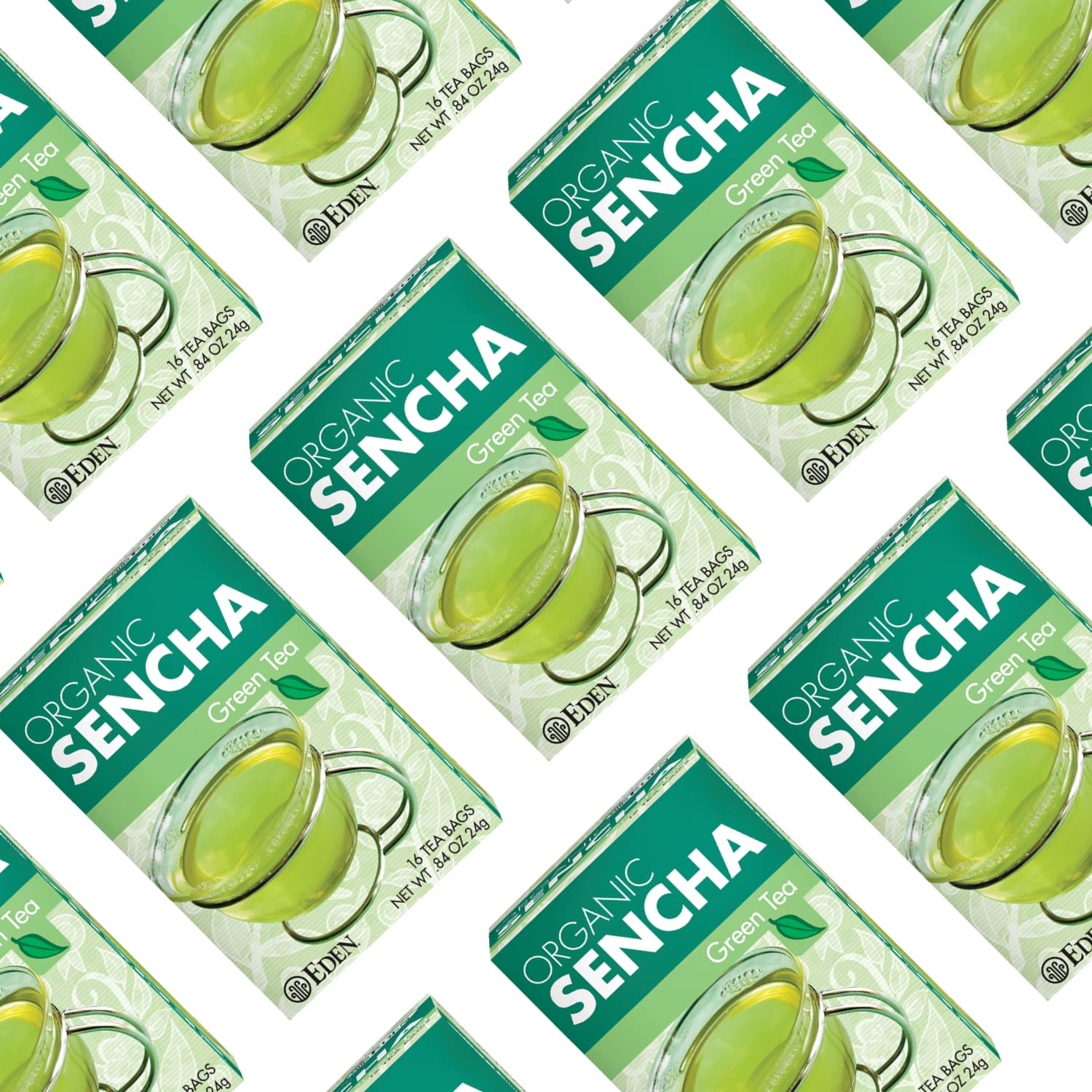 Eden Organic Sencha Green Tea, Japanese, Uji Cha, 16 Unbleached Manila Tea Bags/Box (3-Pack)