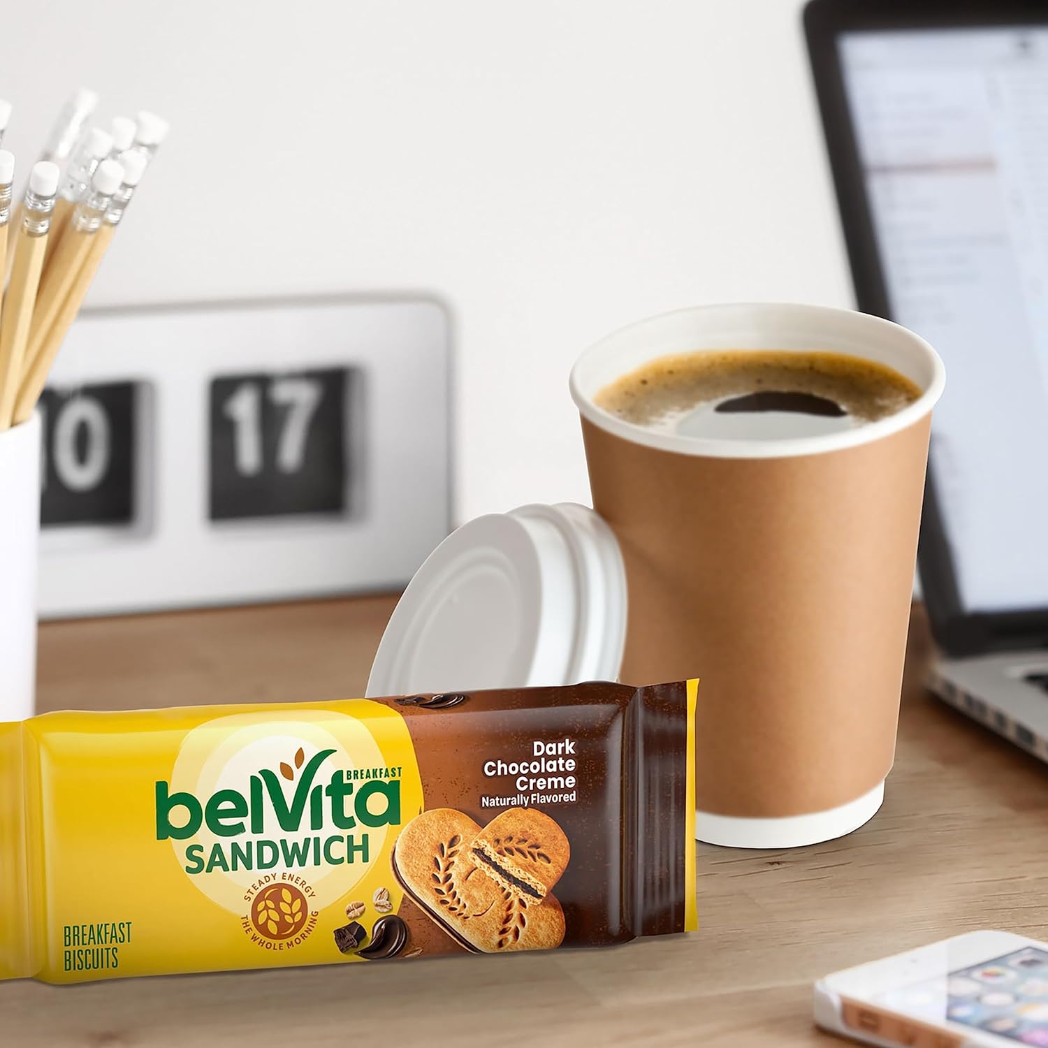 belVita Breakfast Bar Biscuit Sandwiches, Dark Chocolate Creme, 30 Total Packs, 6 Boxes (2 Biscuits Per Pack)