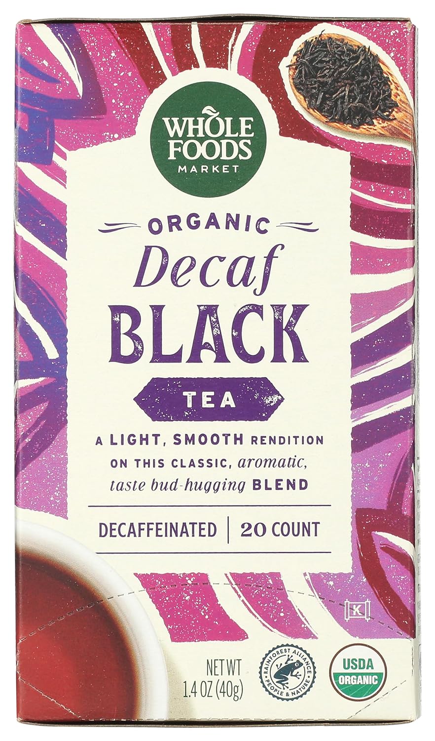 Whole Foods Market, Tea Black Decaf Organic, 20 Count