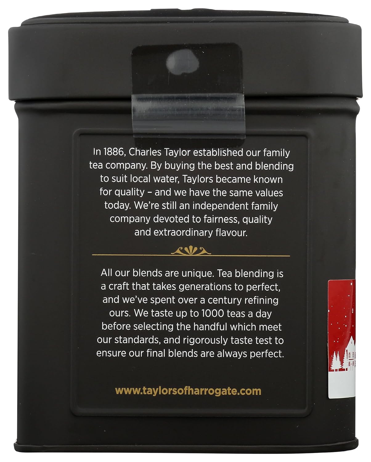 Taylors of Harrogate Spiced Christmas, Holiday Black Tea, Loose Leaf, 4.41 Ounce Tin Caddy, Deep, Festive and Spiced, Caffeinated, Premium Whole Leaf Tea