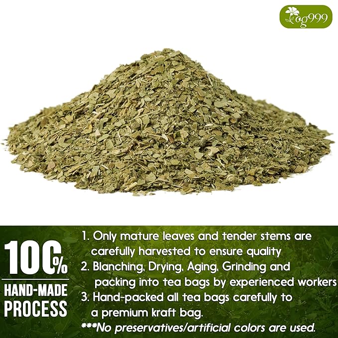 TOG999, 60 Tea Bags Yerba Mate, Hi-Caffeine, Unsmoked Yerba Mate Tea Bags, Super-Green Yerba Mate, No Dust, Fresh - Never Aged (Ilex Paraguariensis), Cultivated from Argentina - Rich in Antioxidants and Plant Nutrients.