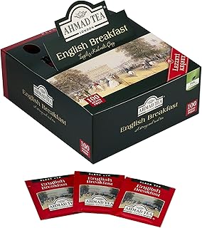 Ahmad Tea Black Tea, English Breakfast Teabags individually wrapped in foil, 100 ct - Caffeinated & Sugar-Free