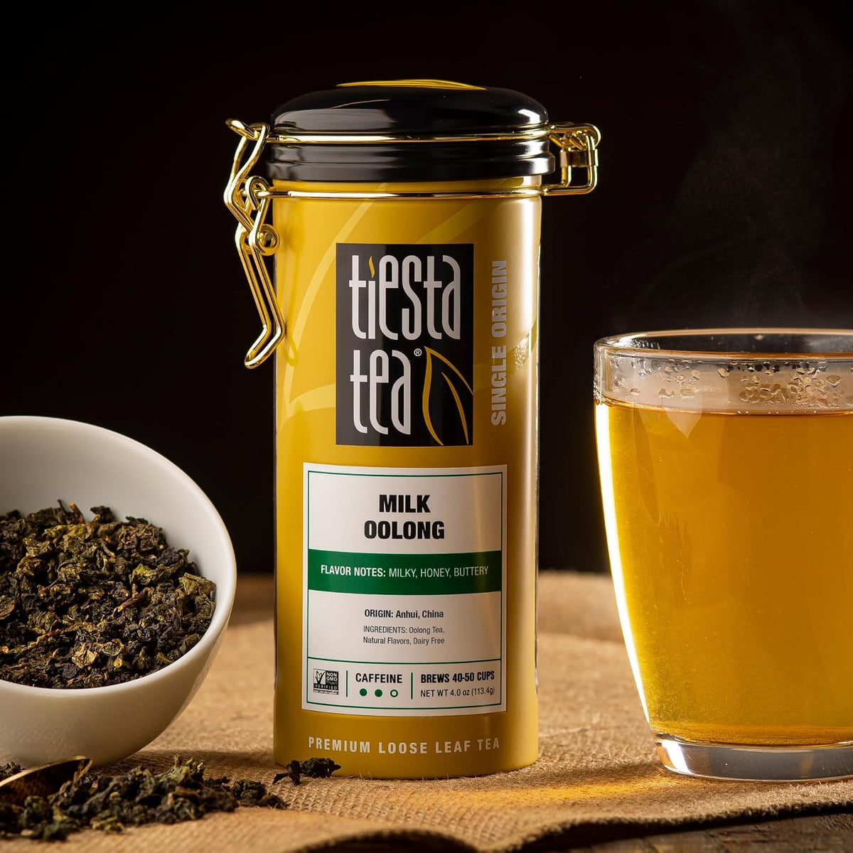 Milk Oolong Loose Leaf Tea, Single Origin China Oolong Blend, 50 Cups, 4oz