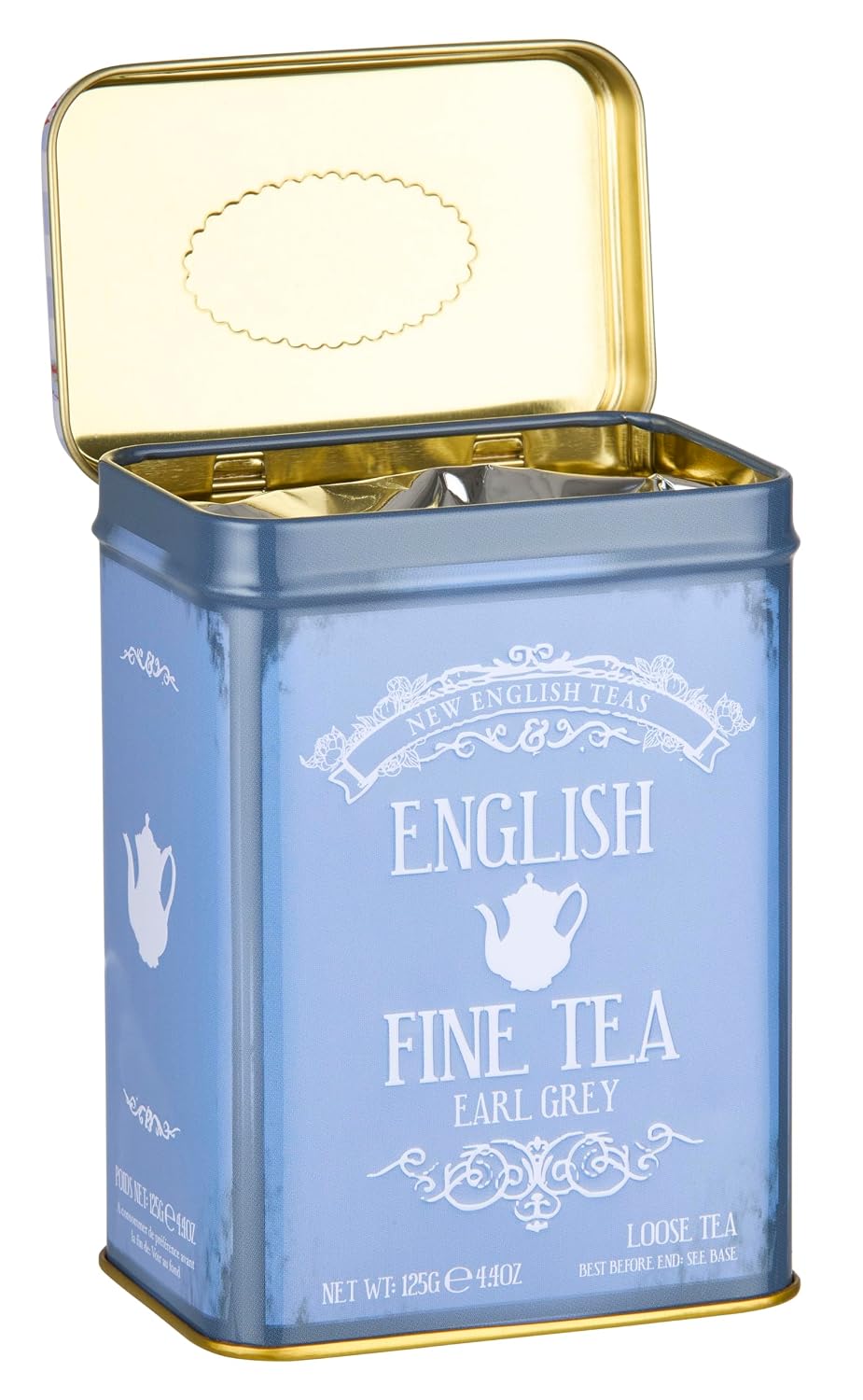 Vintage Floral Tea Tin with Earl Grey Loose Leaf Tea 125g