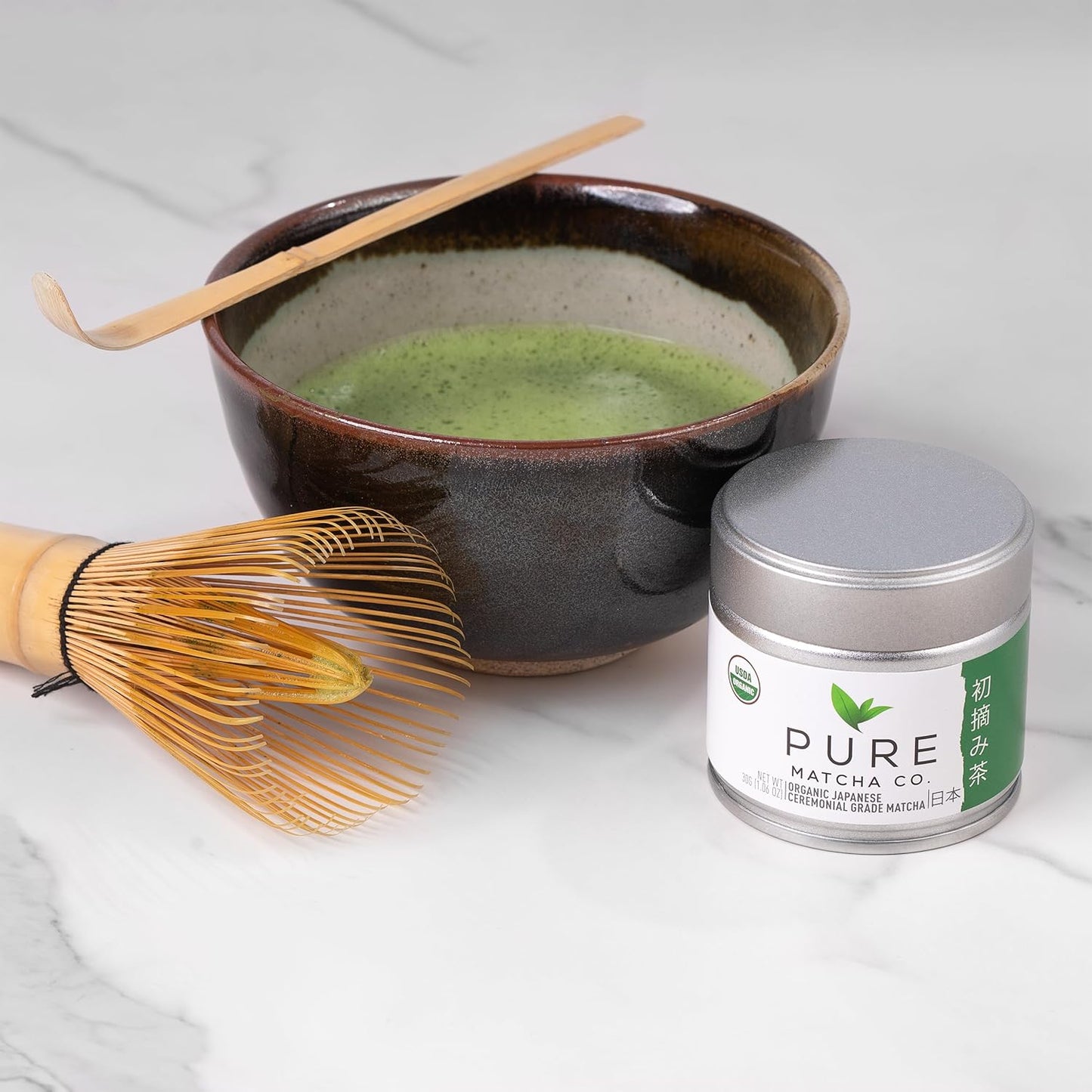 Pure Matcha Co | Premium Organic Ceremonial Grade Matcha Green Tea Powder | Authentic Japanese Origin | Sugar Free | 30g, 1.06oz