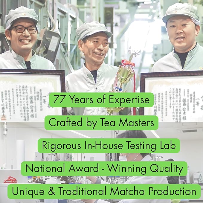 Satoen Authentic Japanese Ceremonial Grade Matcha Powder 1.76oz (50g) - Ceremonial Grade Green Tea Powder from Spring First Harvest - Made in Japan for Matcha Usucha, Straight or Latte