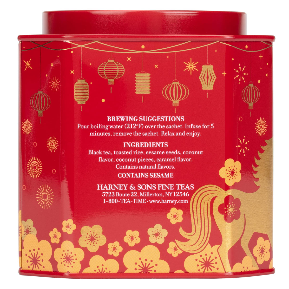 Harney & Sons Lunar New Year 2026 Tea, Year of the Horse, Lunar New Year Gift, Black tea with toasted rice, coconut, ses
