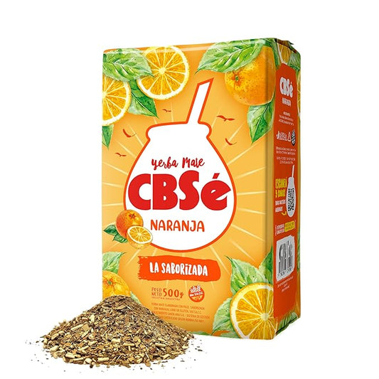 CBSé Yerba Mate Orange Flavor – Loose Leaf Yerba Mate Tea, Naturally Caffeinated, Gluten-Free - 1.1 Lbs- 500 Gr