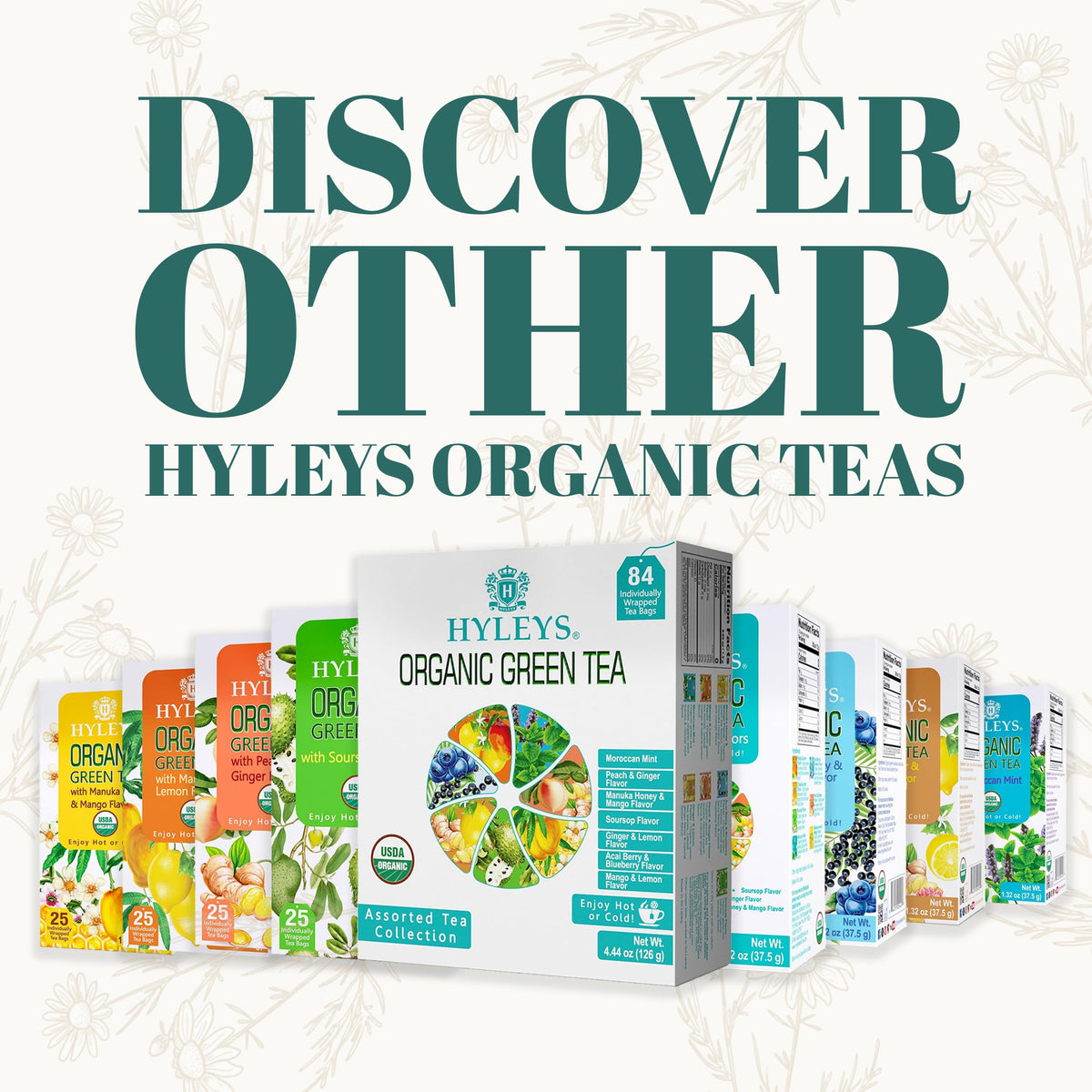 Hyleys Chamomile Tea Organic, Caffeine Free Herbal Tea, 100 Tea Bags