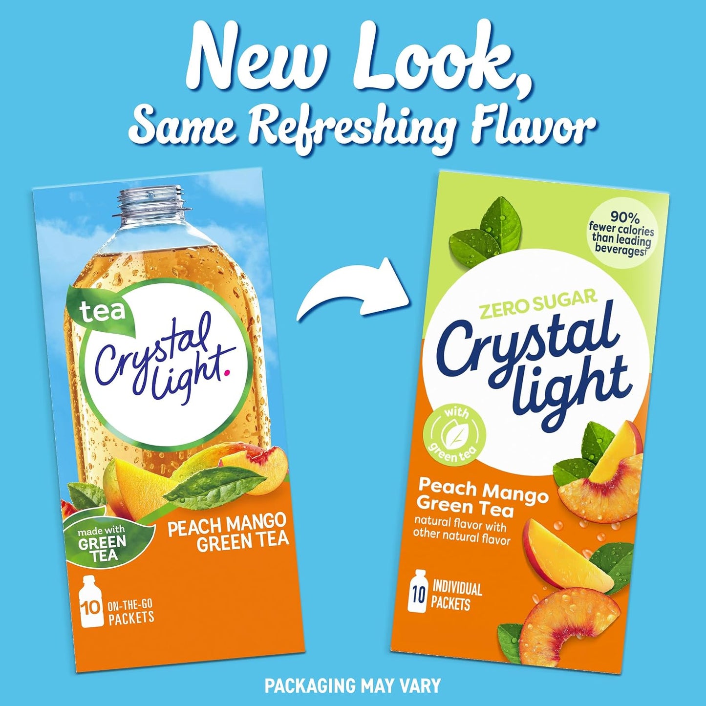 Crystal Light Sugar-Free Powdered Drink Mix (Green Tea, 0.8 oz) | for Convenient On-the-Go Flavorful Hydration Zero Sugar Gluten Free, Made With Green Tea