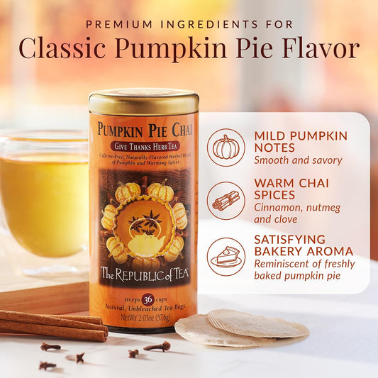 The Republic of Tea Pumpkin Pie Chai Herbal Tea