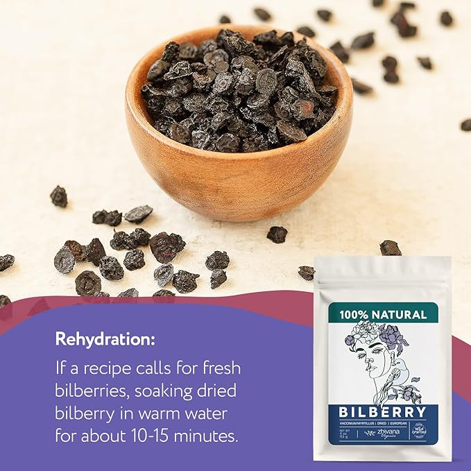 Wild Bilberry Dried Fruits (4 oz.) – Bilberry Tea – Superfood Berries – Whortleberry (Vaccinium myrtillus)